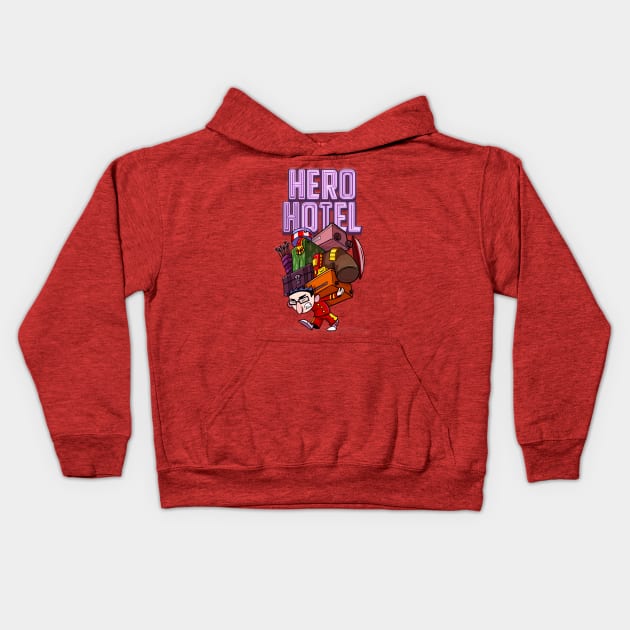 Hero Hotel by SuperMercado Kids Hoodie by supermercadocomics